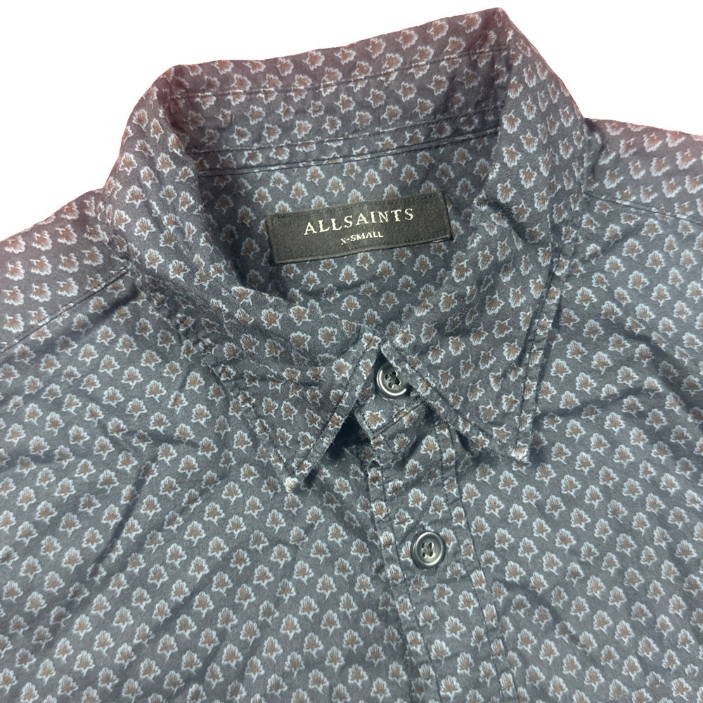 AllSaints Shirt Adult XS Hawaiian Short Sleeve Button Up Mens Summer AOP